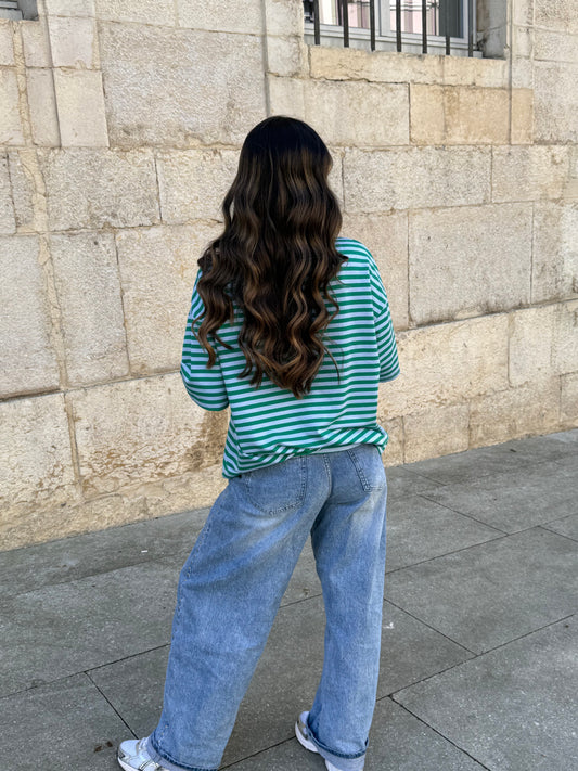 T-SHIRT LOUNA BLEU/VERT