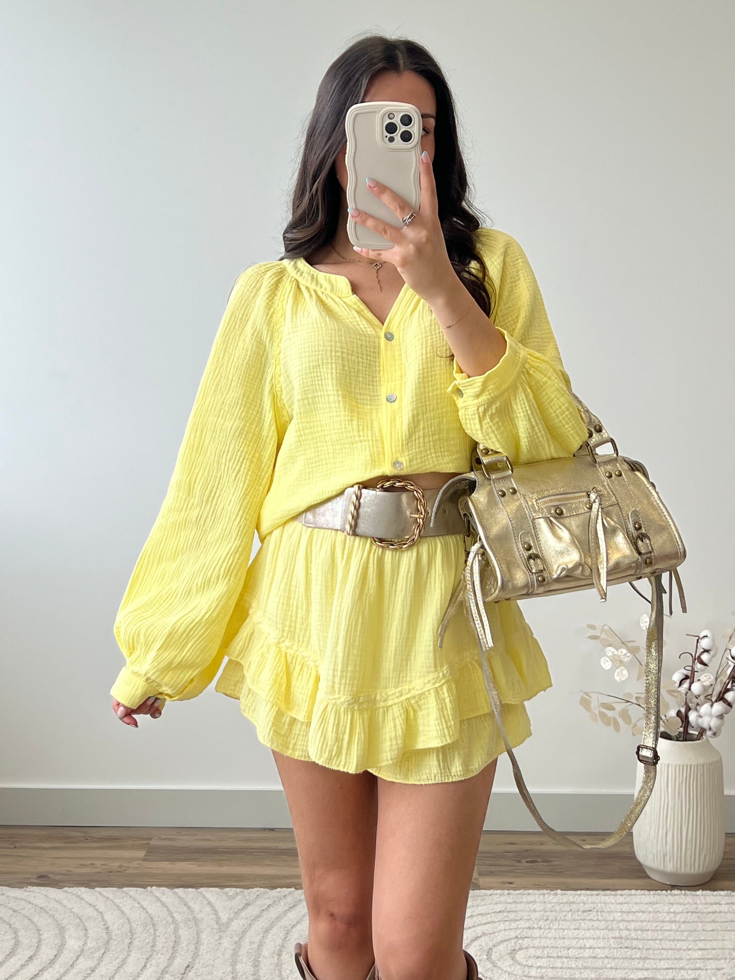 JUPE SHORT AYA JAUNE