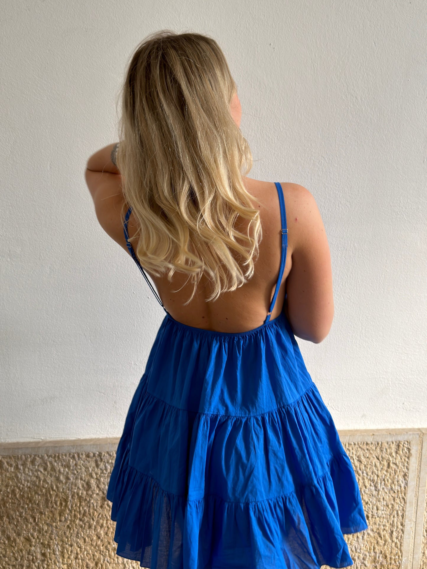 ROBE SOLEIL COURT BLEU ROI (PRECOMMANDE, expédition début juin)