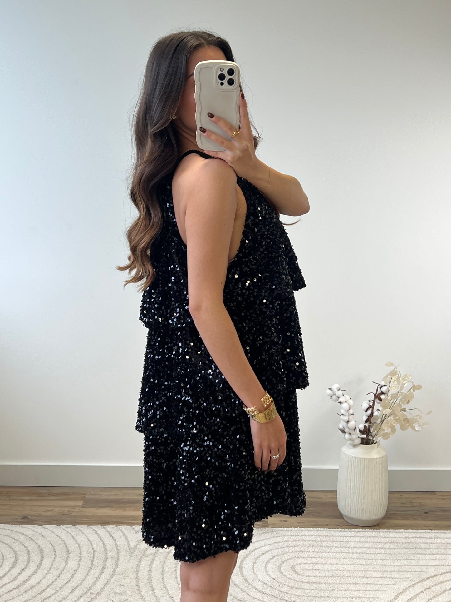 ROBE À VOLANT SEQUINS