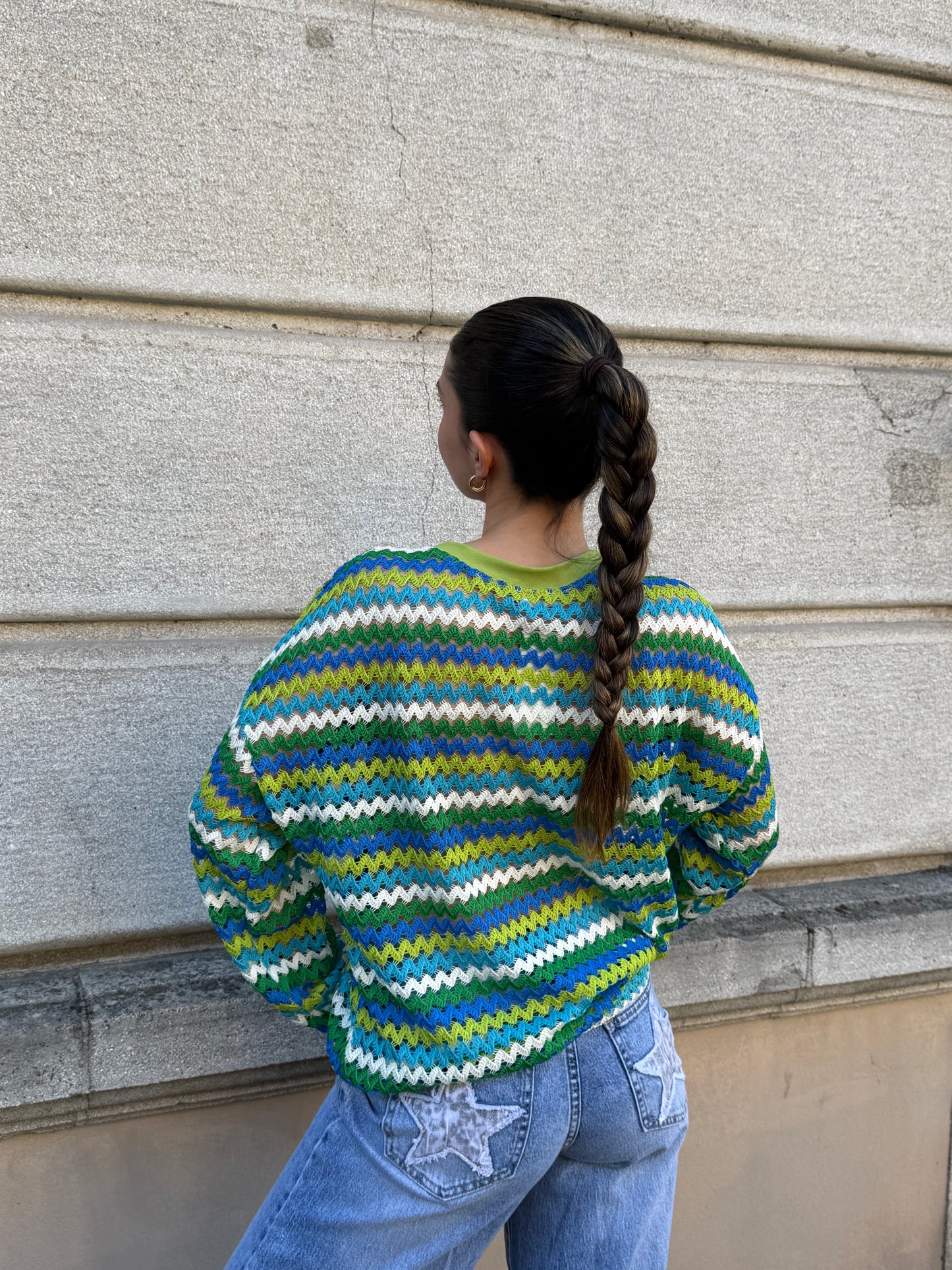 TOP CROCHET CAPUCINE VERT