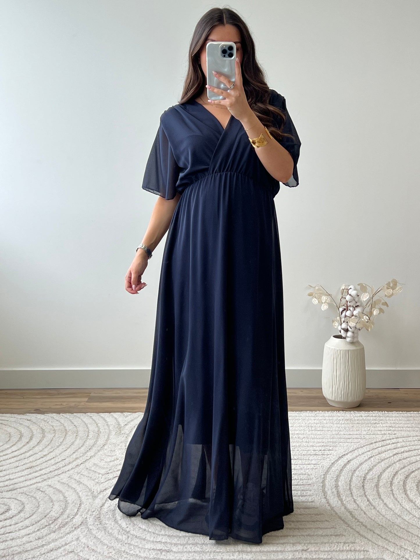 ROBE BIANCA BLEU MARINE