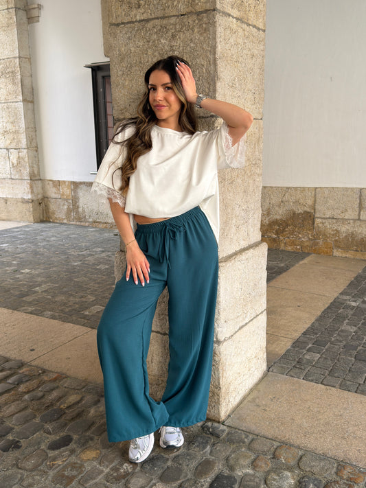 PANTALON FANNY BLEU CANARD (PETITE & GRANDE)