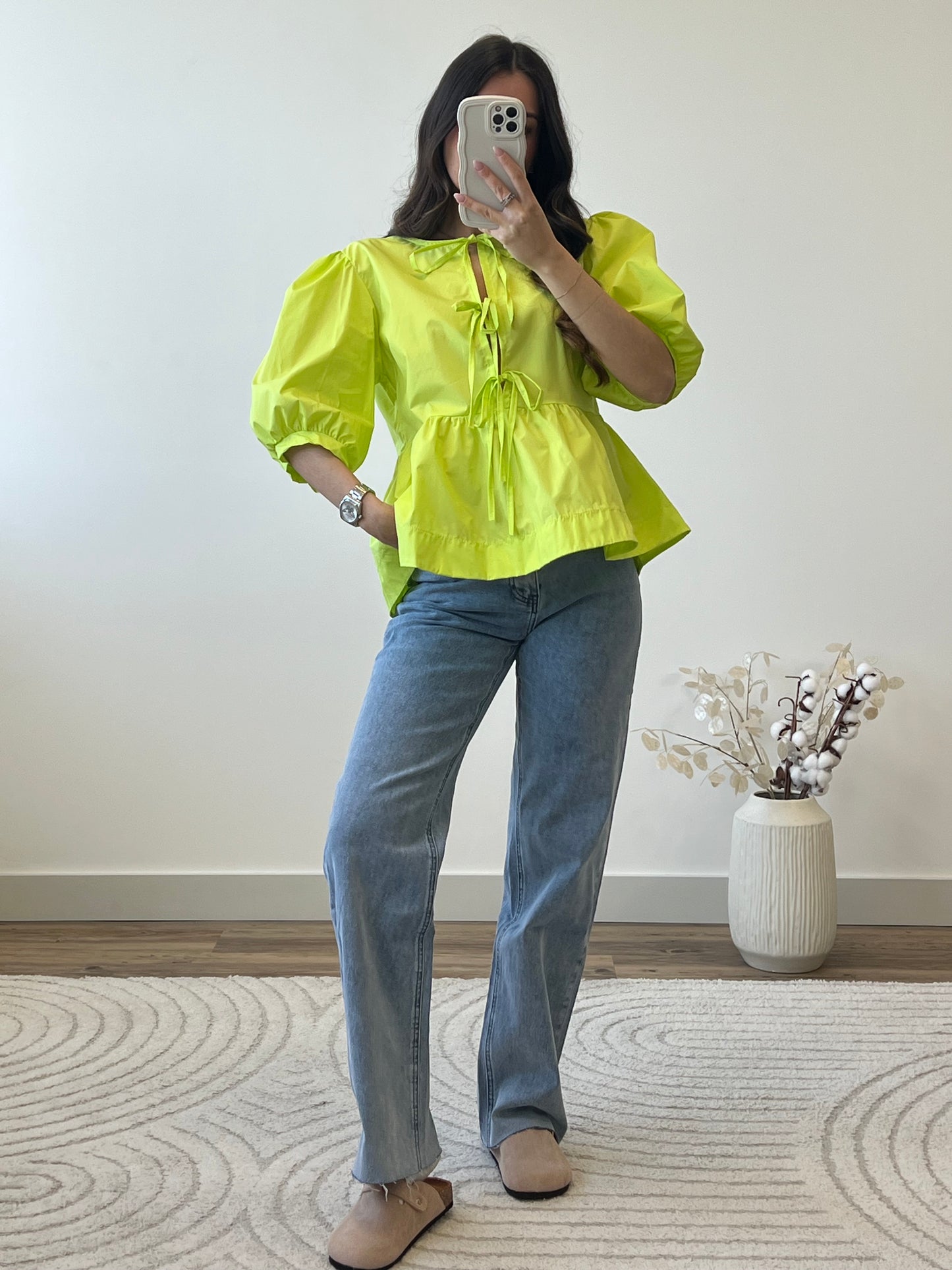 BLOUSE MIRA VERT-JAUNE