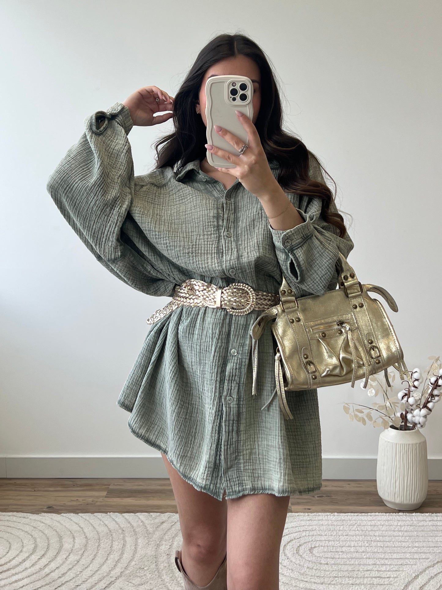 ROBE CHEMISE ÉZIA KAKI