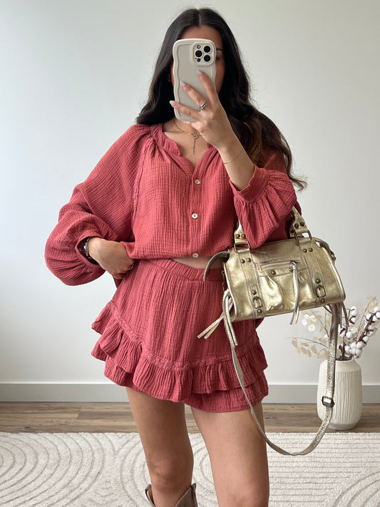 JUPE SHORT AYA TERRACOTTA