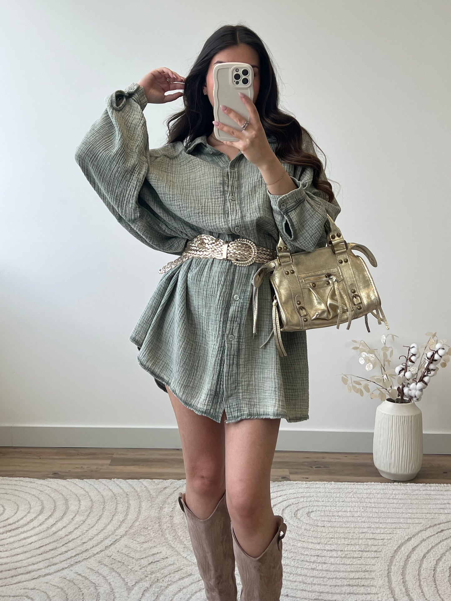 ROBE CHEMISE ÉZIA KAKI