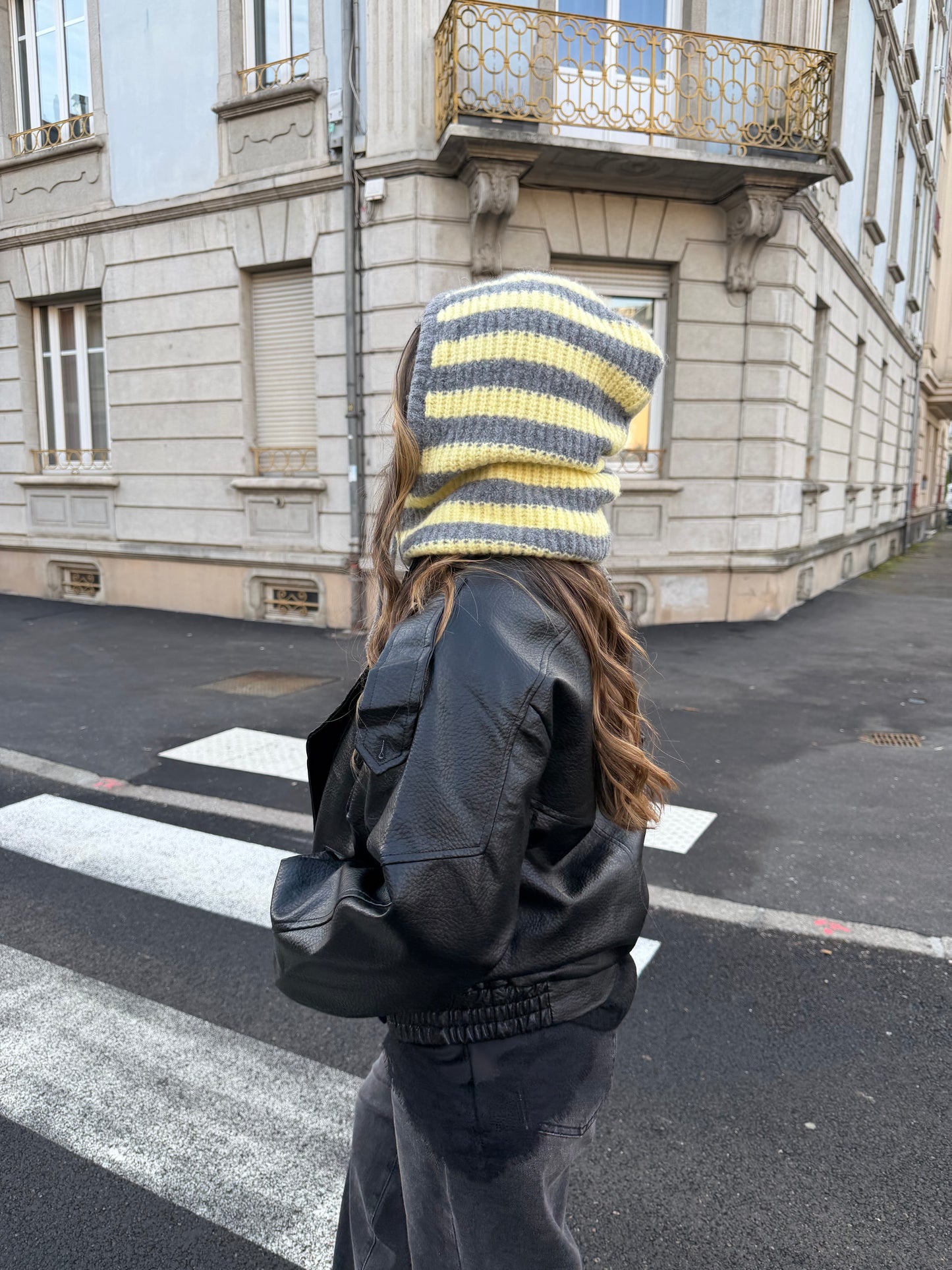 CAGOULE GRIS/JAUNE