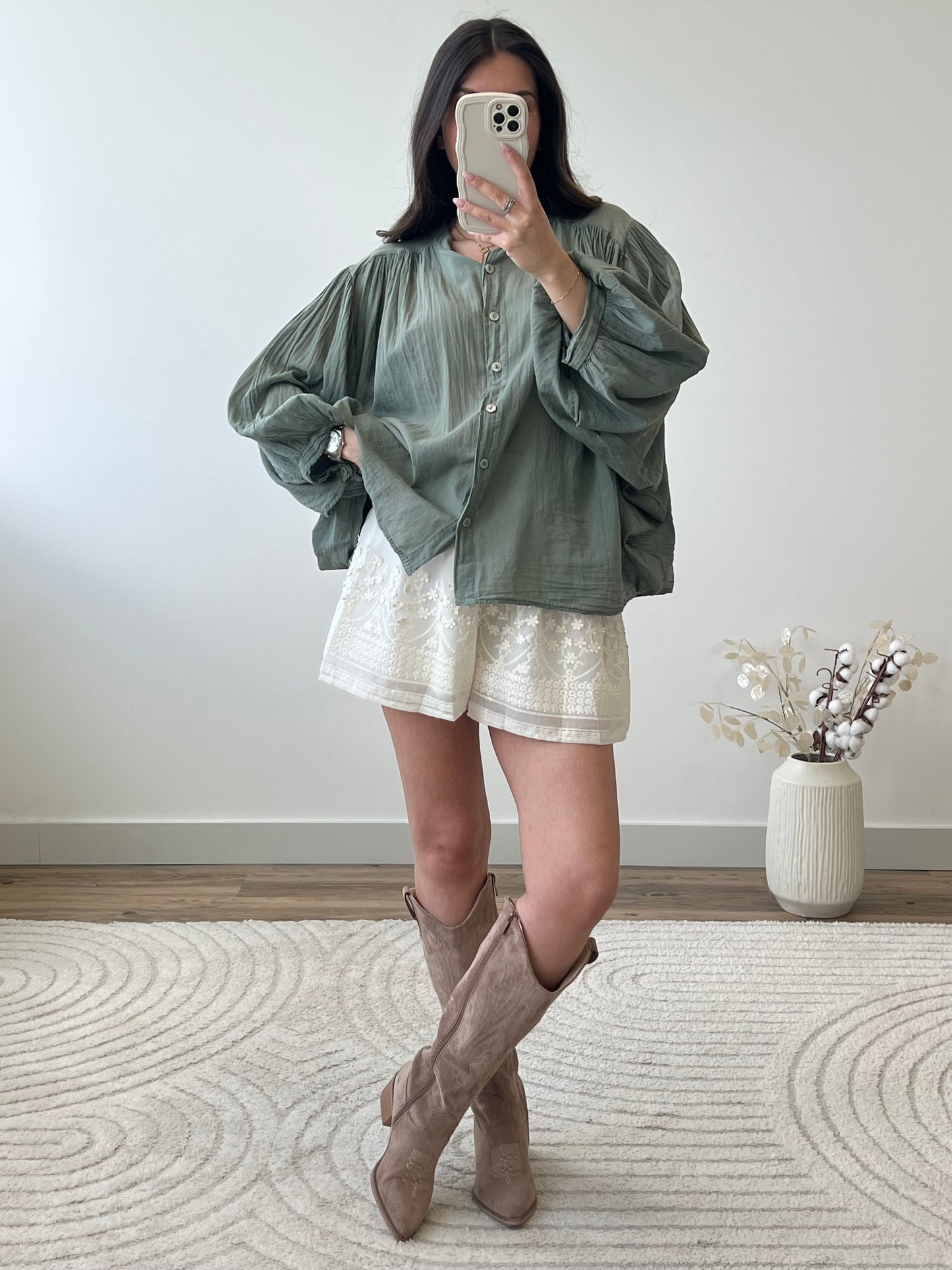 BLOUSE ELO KAKI FONCÉ