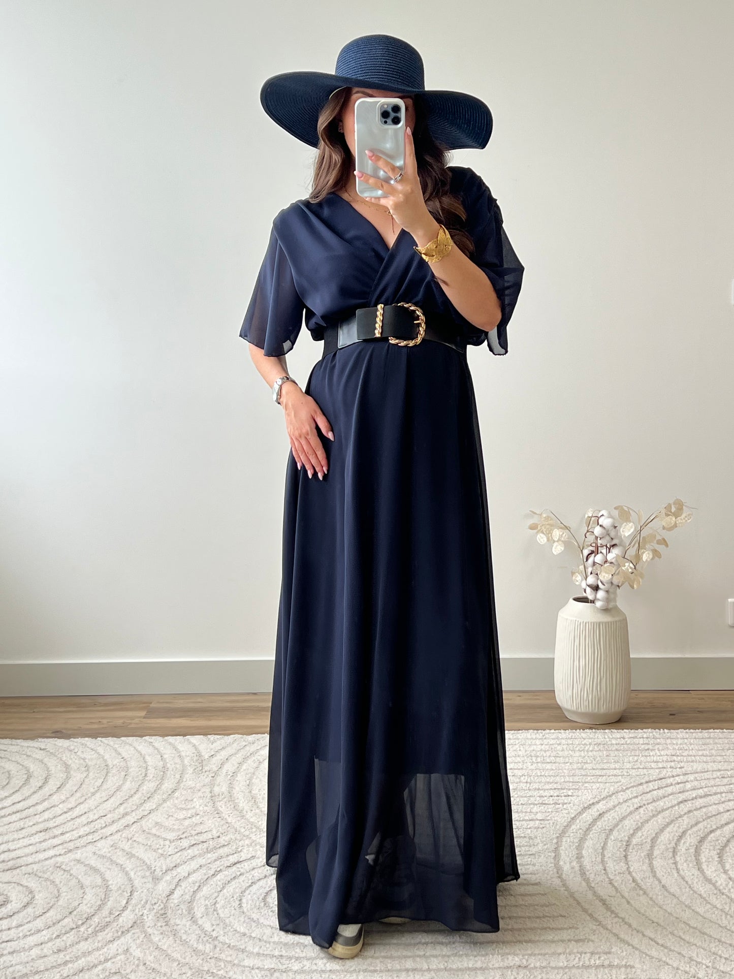 ROBE BIANCA BLEU MARINE