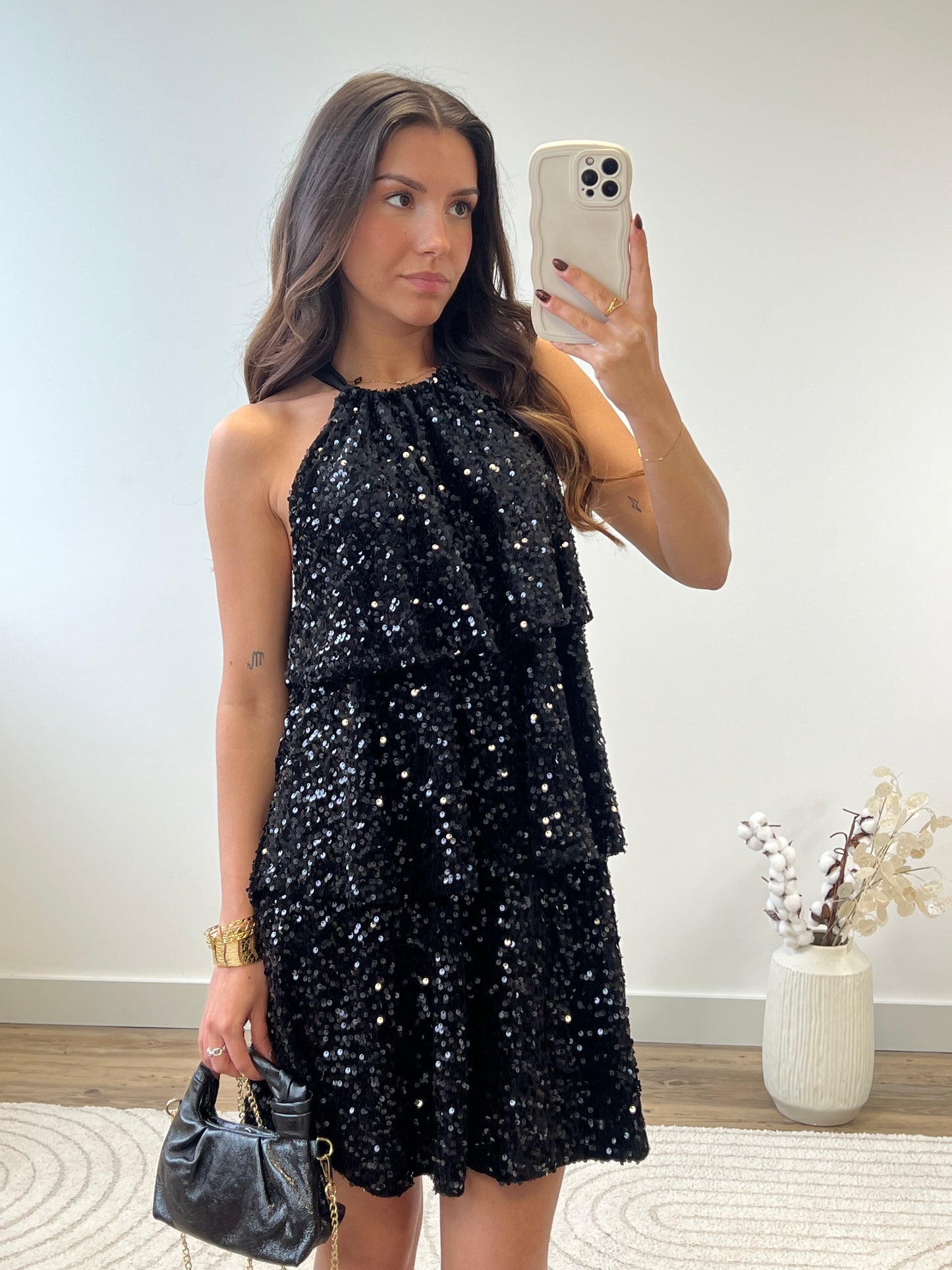 ROBE À VOLANT SEQUINS