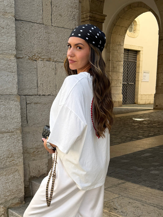 FOULARD NOIR À POIS