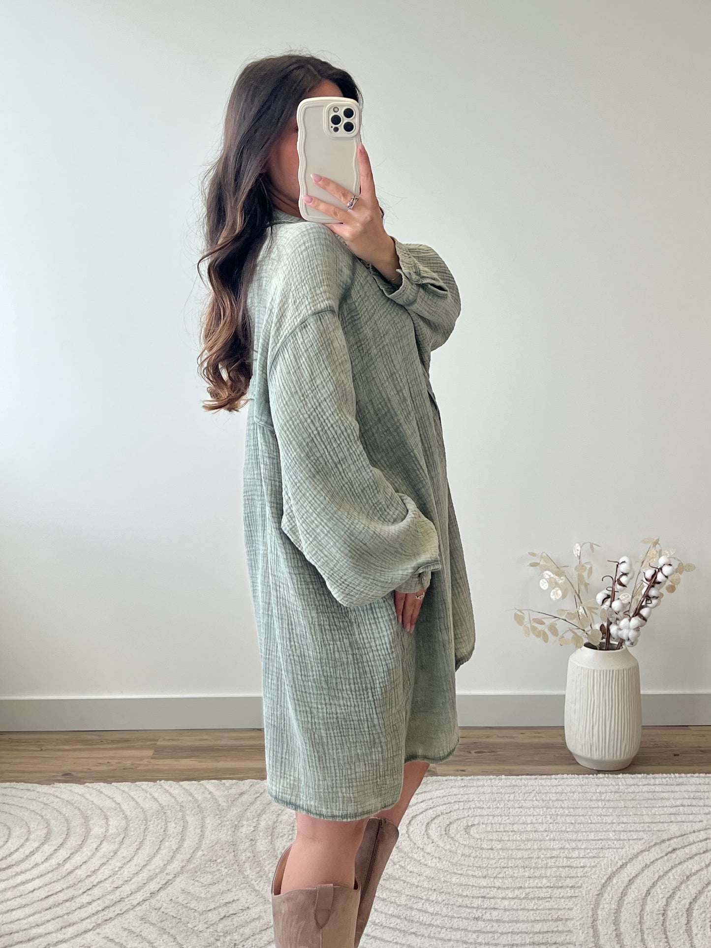 ROBE CHEMISE ÉZIA KAKI