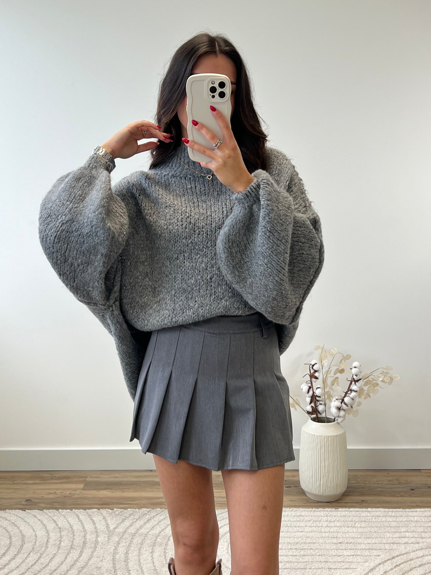 JUPE SHORT MARINA GRISE