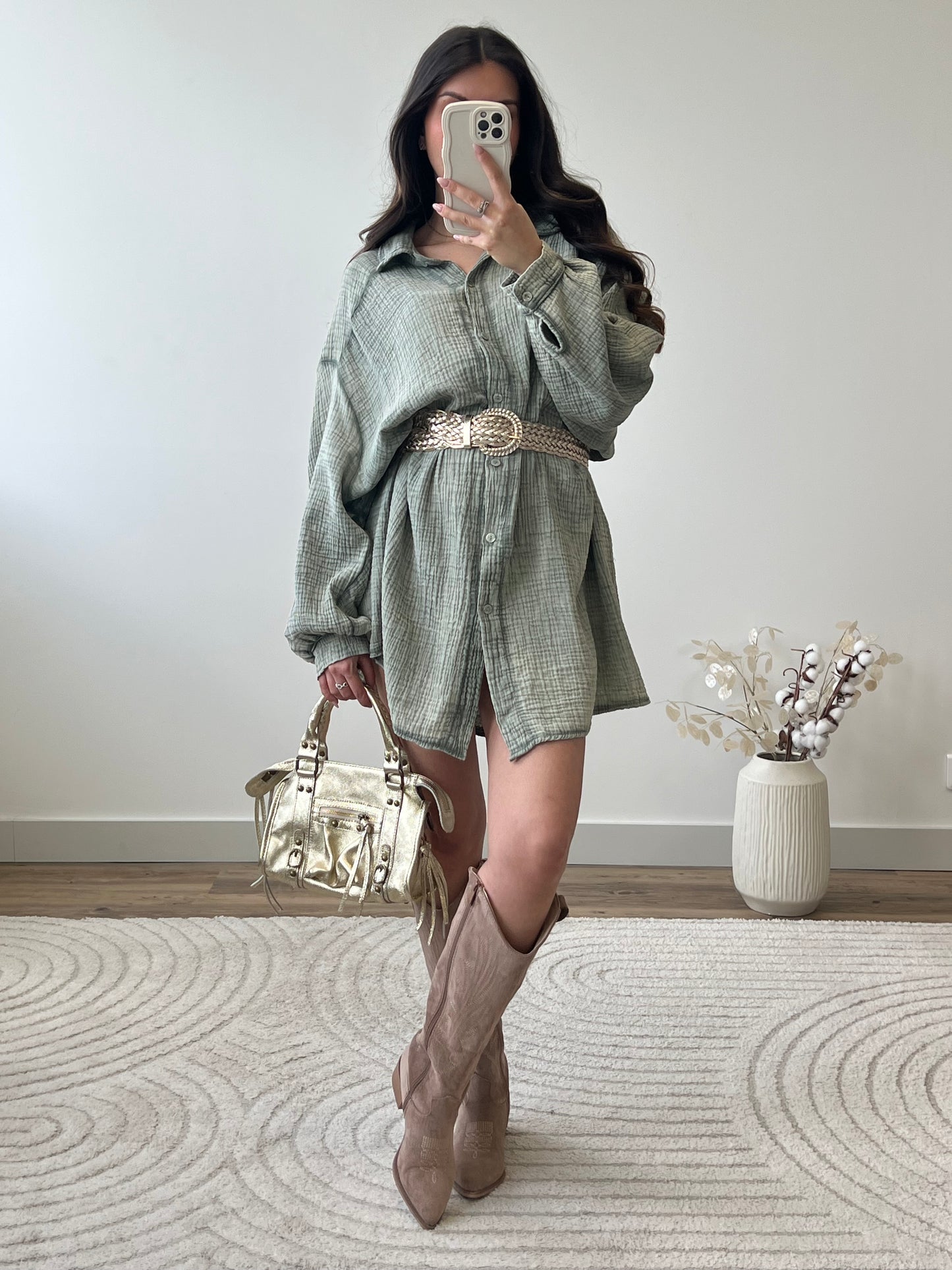 ROBE CHEMISE ÉZIA KAKI