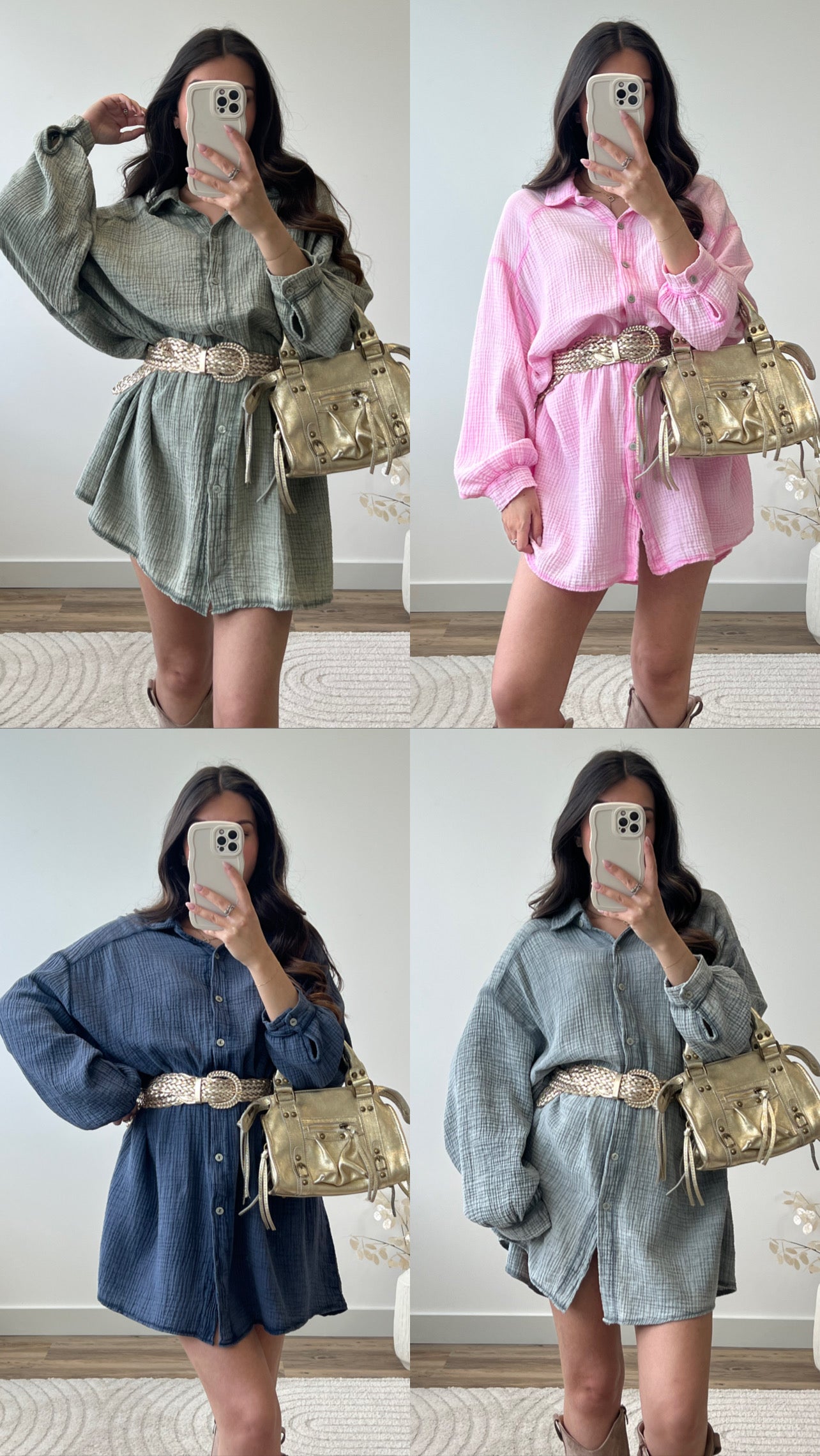 ROBE CHEMISE ÉZIA GRIS FONCÉ