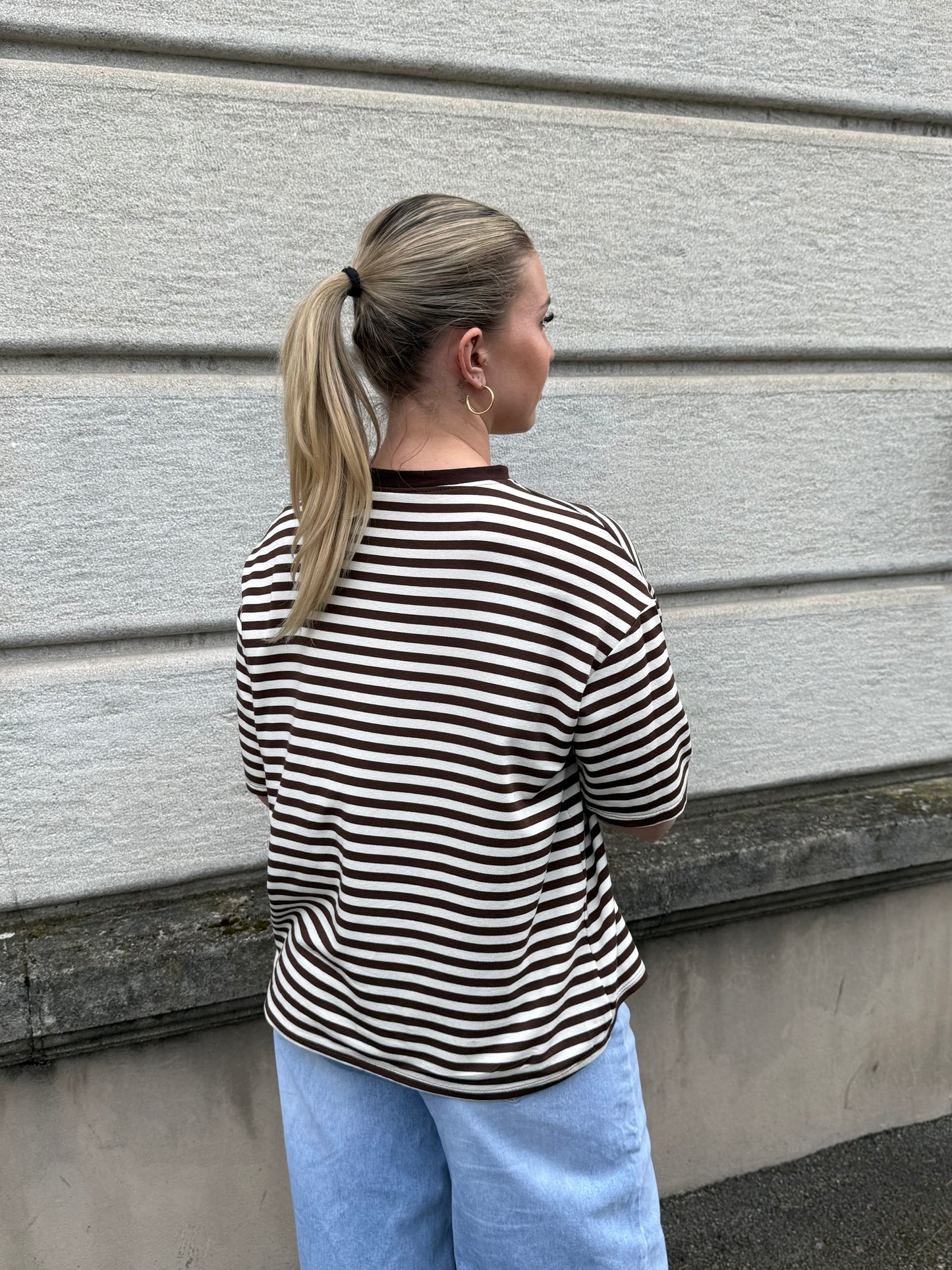 T-SHIRT LOUNA MARRON/BLANC