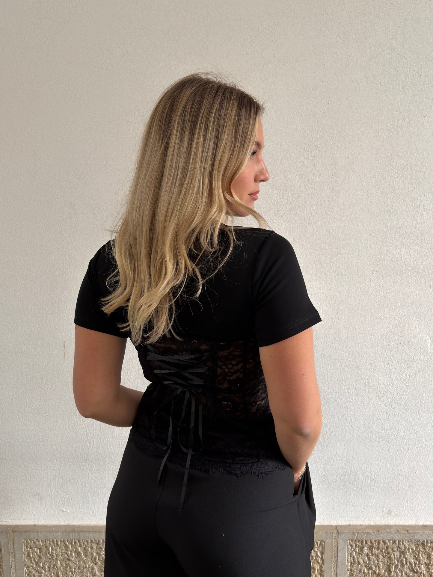 T-SHIRT CORSET NOIR