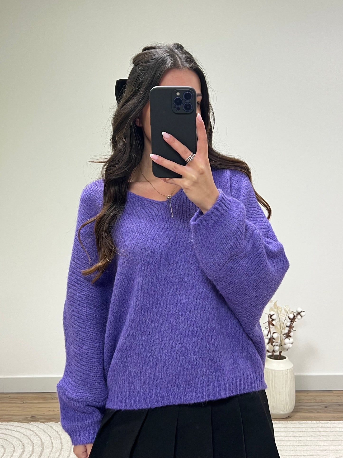 PULL ANA VIOLET - DÉFECTUEUX