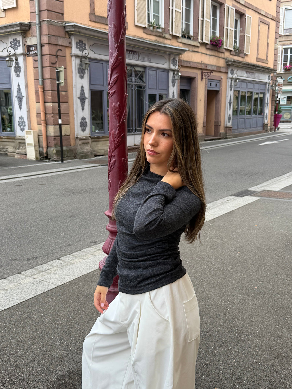 TOP CÉCILE GRIS
