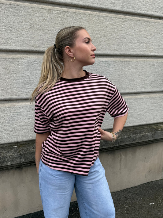 T-SHIRT LOUNA MARRON/ROSE