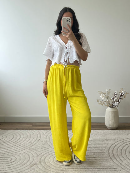 PANTALON FANNY JAUNE (PETITE & GRANDE)