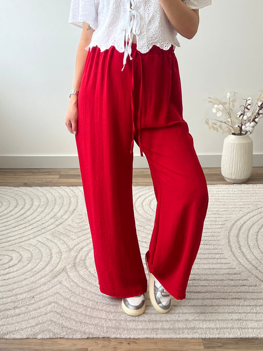 PANTALON FANNY ROUGE (PETITE & GRANDE)