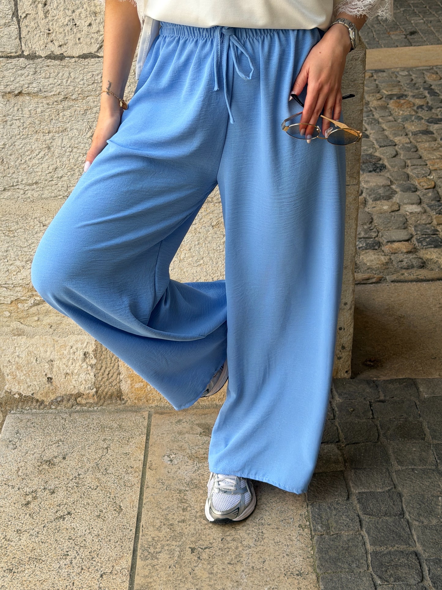 PANTALON FANNY BLEU (PETITE & GRANDE)