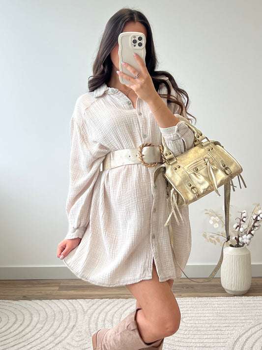 ROBE CHEMISE ÉZIA BEIGE