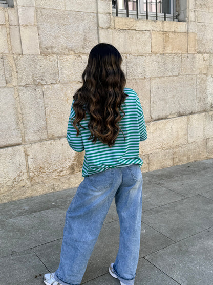 T-SHIRT LOUNA BLEU/VERT