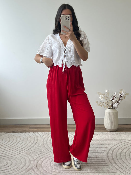 PANTALON FANNY ROUGE (PETITE & GRANDE)