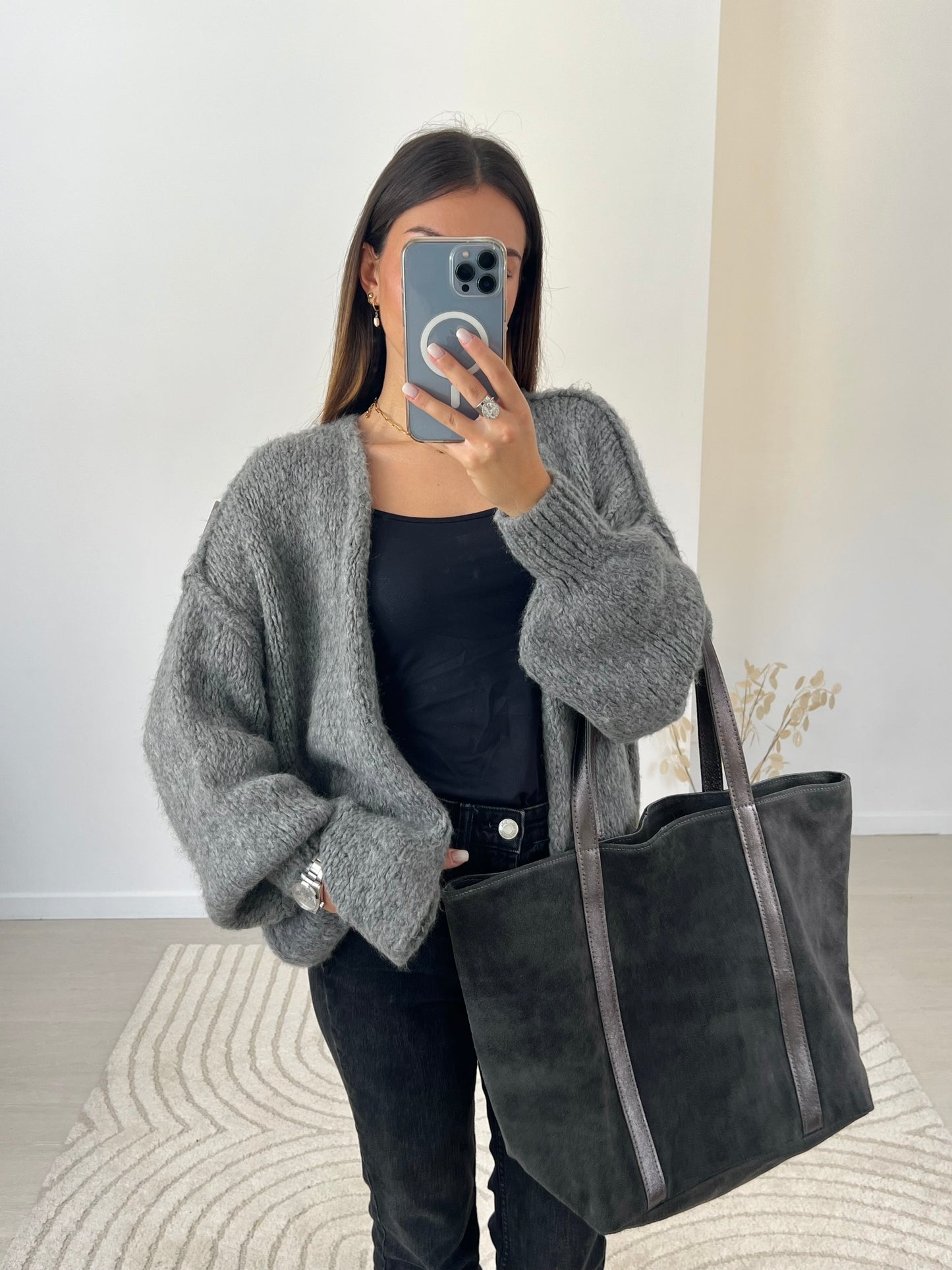 SAC EMMA GRIS 100% CUIR