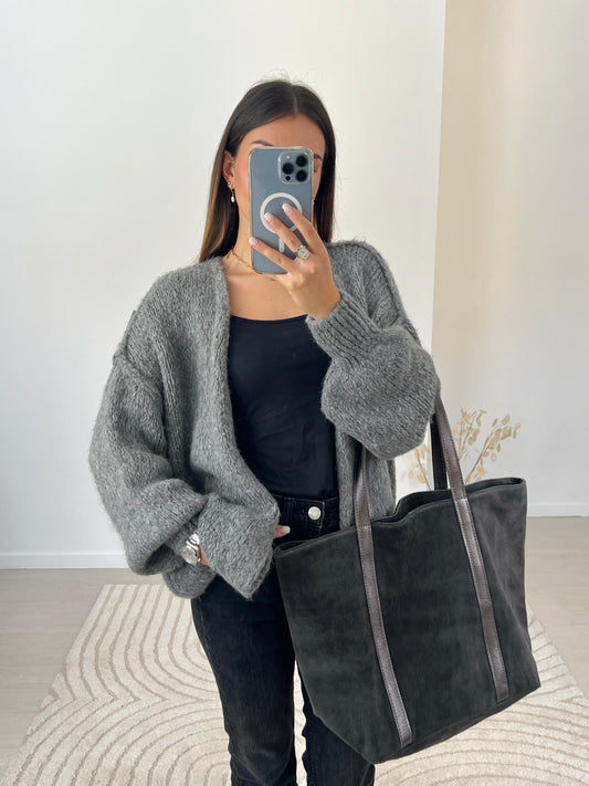 SAC EMMA GRIS 100% CUIR