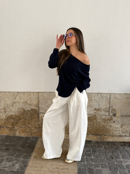 PANTALON ALYSON BLANC (PRÉCOMMANDE, expédition courant mars)