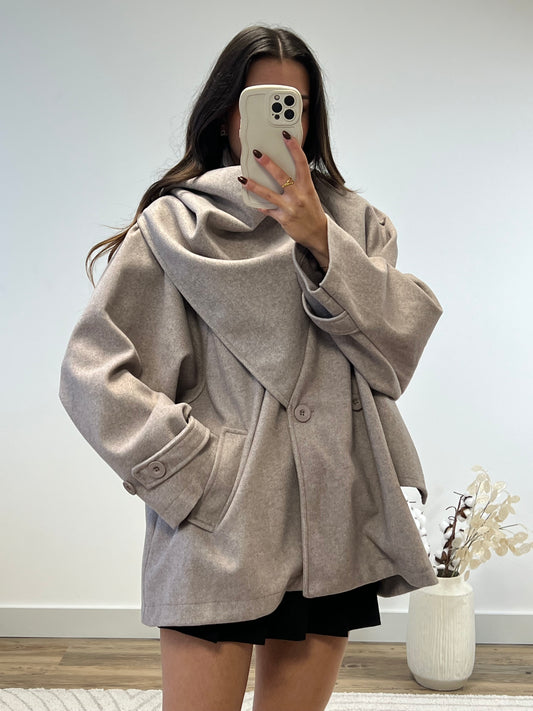 MANTEAU JEANNE TAUPE