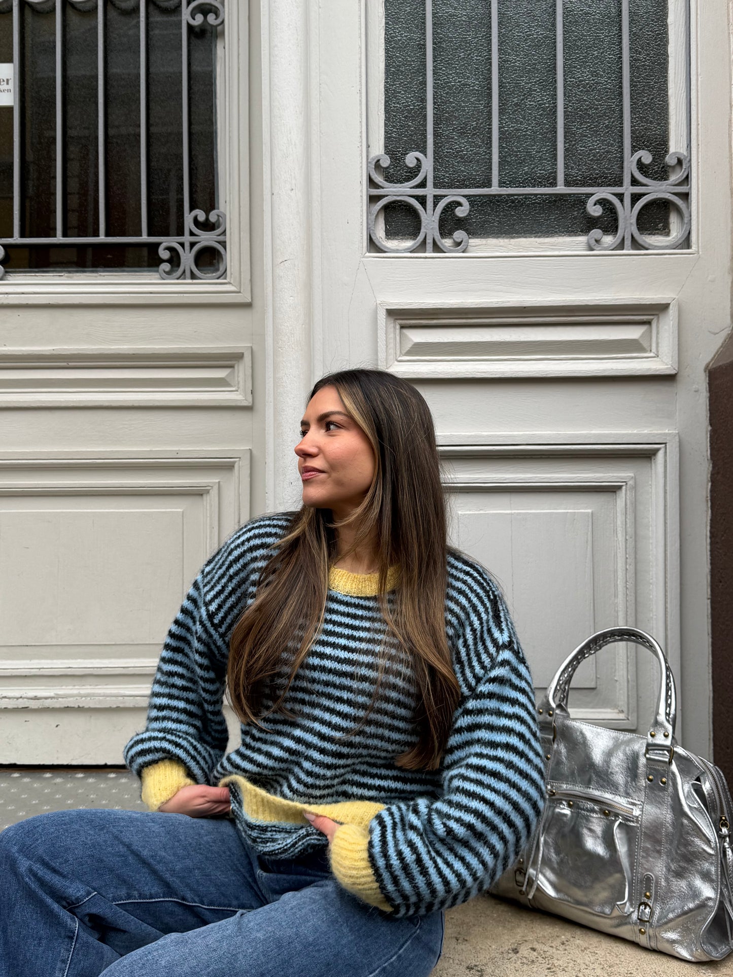 PULL EDY RAYÉ BLEU JAUNE (PRÉCO - EXPÉDITION 11/02)