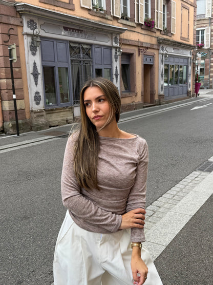 TOP CÉCILE TAUPE
