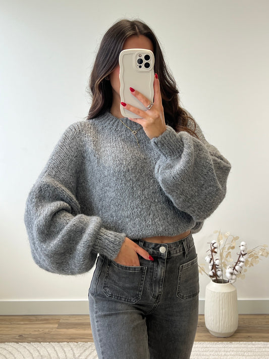 PULL LÉANNE GRIS FONCÉ