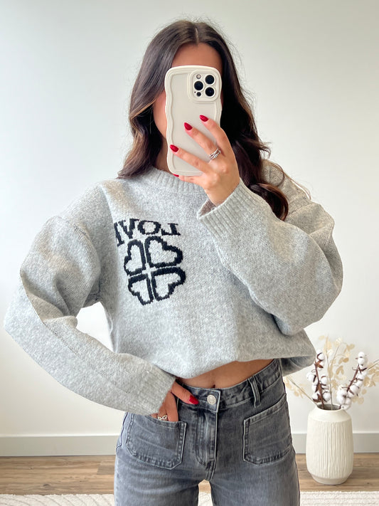 PULL LOVE GRIS CLAIR