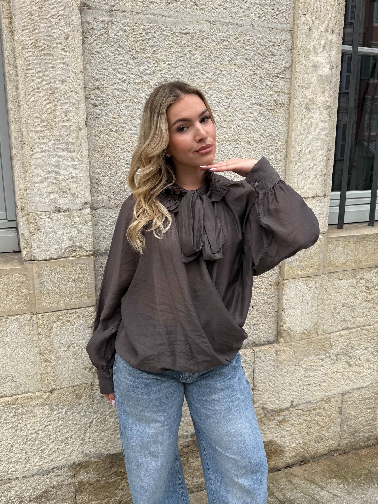 BLOUSE LOANA GRISE