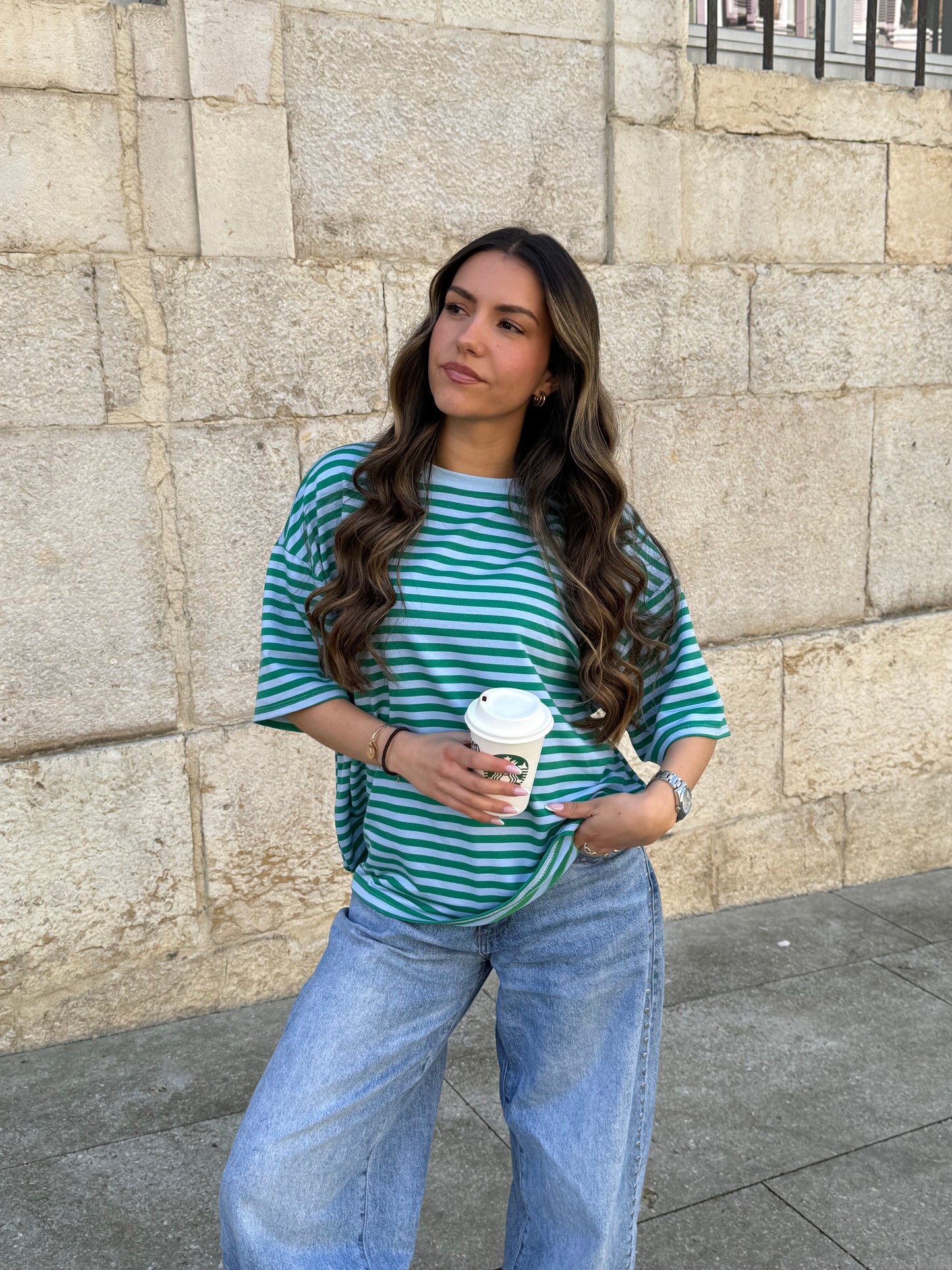 T-SHIRT LOUNA BLEU/VERT
