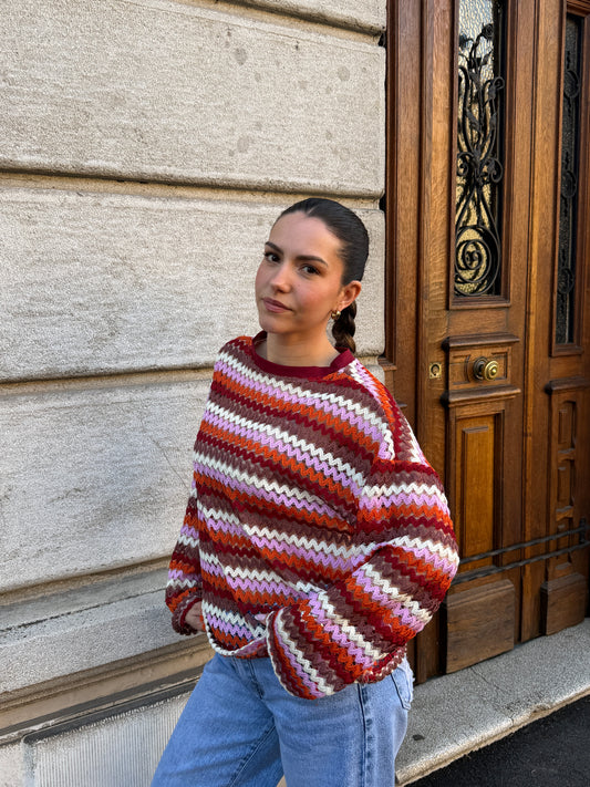 TOP CROCHET CAPUCINE BORDEAUX