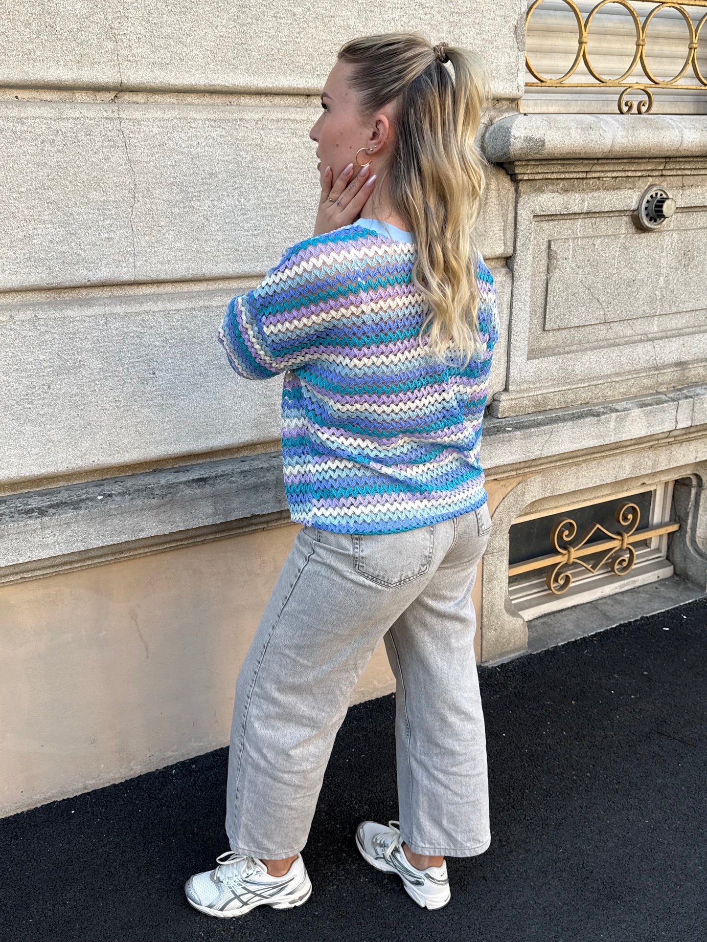 TOP CROCHET CAPUCINE BLEU