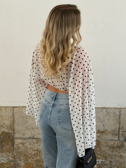 TOP LIV BLANC A POIS