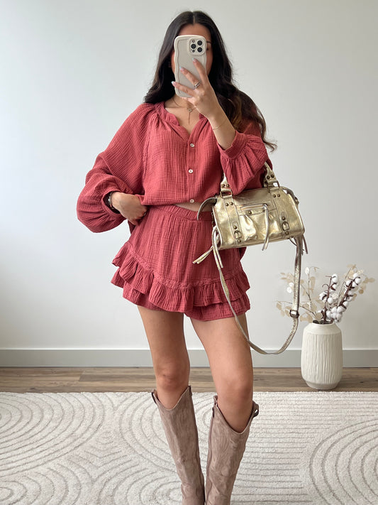 CHEMISE AYA TERRACOTTA