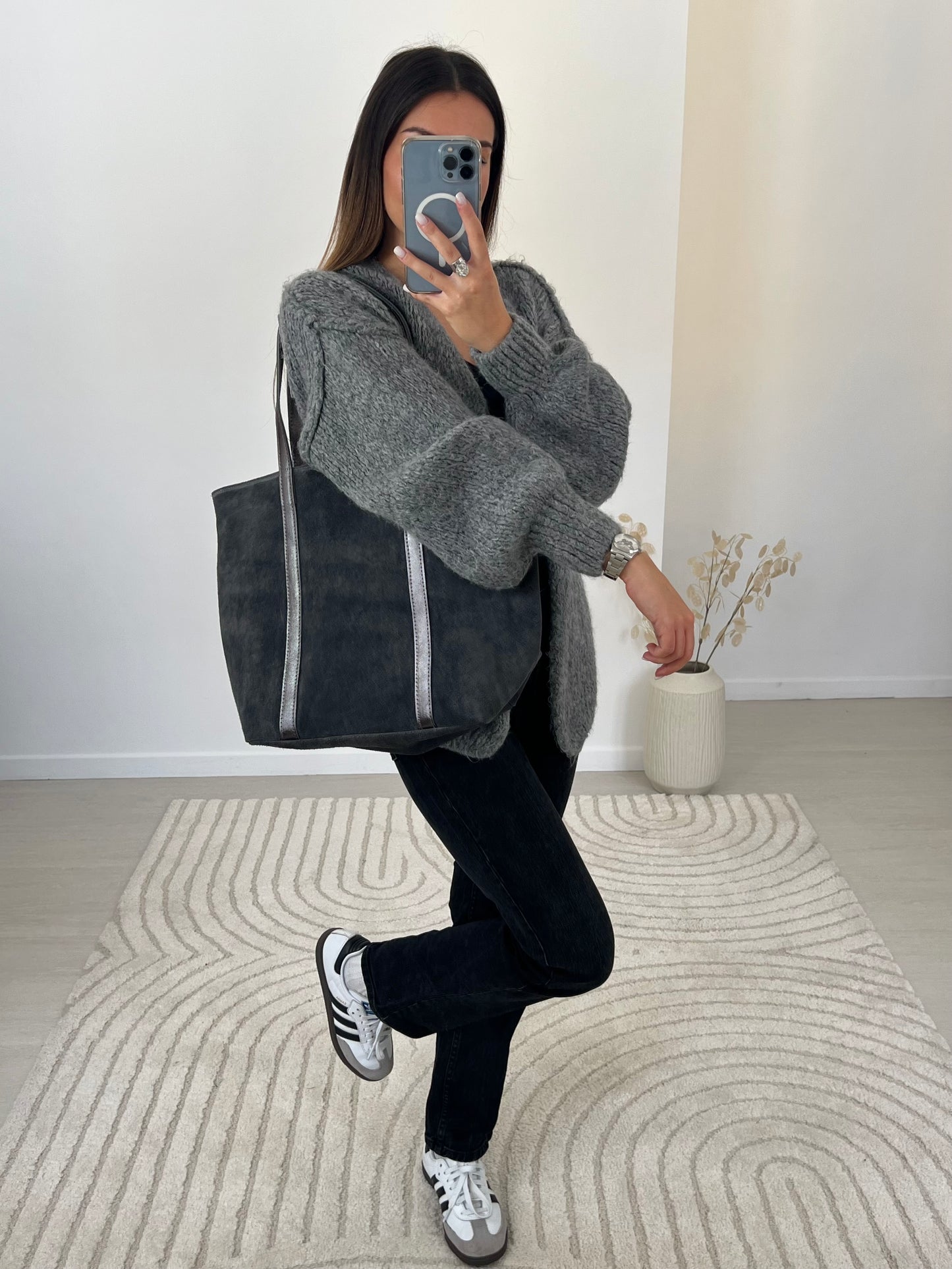 SAC EMMA GRIS 100% CUIR