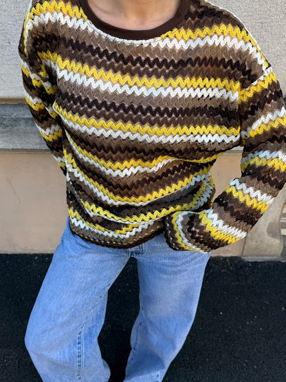 TOP CROCHET CAPUCINE MARRON