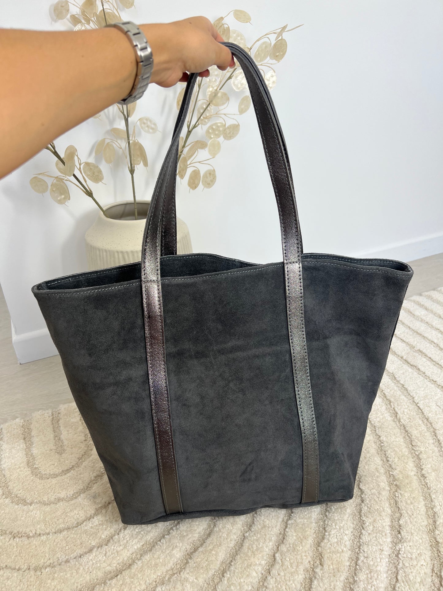 SAC EMMA GRIS 100% CUIR