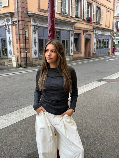 TOP CÉCILE GRIS