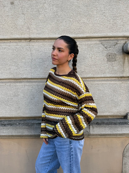 TOP CROCHET CAPUCINE MARRON